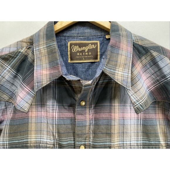 Wrangler Retro Premium Pearl Snap Long Sleeve Western Shirt Men’s Large 46” - Picture 2 of 8